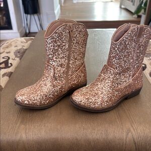 Sparkly Gold Toddler Girls Boots size 11